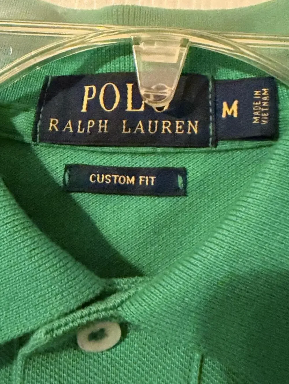 Polo Ralph Lauren 100% Cotton Custom Fit Green & Orange Pony Mesh Polo